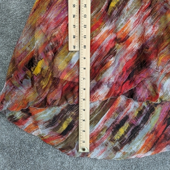 DANIER leather and silk multicolor maxi mermaid dress size 12 - Picture 9 of 12